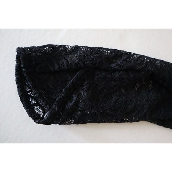 Intimately Free People Women's Sz L Black In My Head Black Lace L/S Bodysuit - Picture 7 of 9